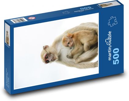 Opica - kuriatko, zviera - Puzzle 500 dielikov, rozmer 46x30 cm 