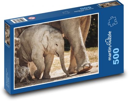 Slon - slon, domáce zviera - Puzzle 500 dielikov, rozmer 46x30 cm 