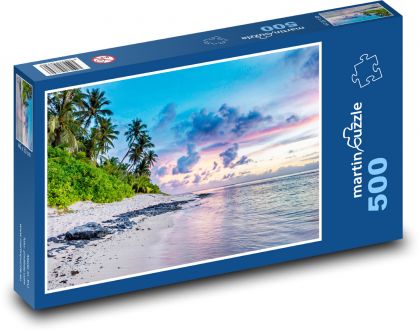 Tropická pláž - more, piesok - Puzzle 500 dielikov, rozmer 46x30 cm 
