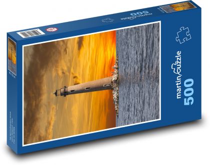 Wyspa Dauphin - latarnia morska, zachód słońca - Puzzle 500 elementów, rozmiar 46x30 cm
