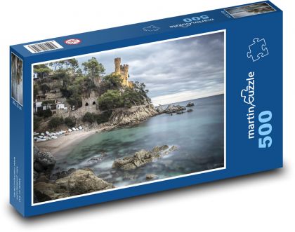 Pobrežie - Skala, hrad - Puzzle 500 dielikov, rozmer 46x30 cm 