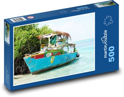 Belize - Loď, Caye Caulker - Puzzle 500 dielikov, rozmer 46x30 cm 