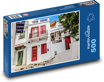 Skopelos - Řecko, domy - puzzle 500 dílků