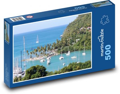 Svatá Lucie - ostrov v Karibiku, moře - Puzzle 500 dílků, rozměr 46x30 cm