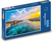 Malta - port, zachód słońca Puzzle 500 elementów - 46x30 cm