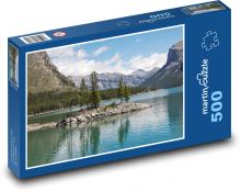 Jezero Minnewanka - Kanada, příroda Puzzle 500 - 46x30 cm