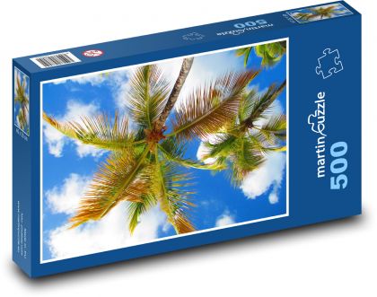 Nebe - palmy, karibic   - Puzzle 500 dílků, rozměr 46x30 cm
