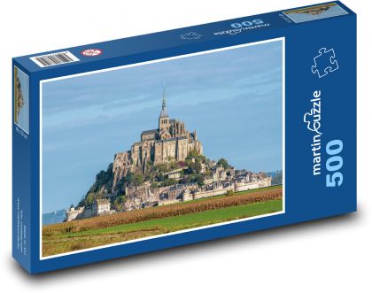 Mont Saint Michel - město, hrad - Puzzle 500 dílků, rozměr 46x30 cm
