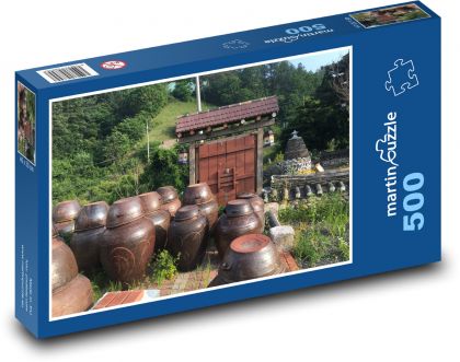 Jeju Island - Korea, traditional house - Puzzle of 500 pieces, size 46x30 cm 