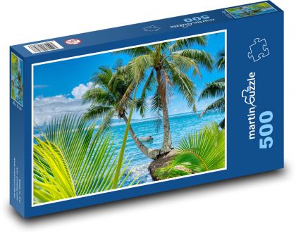 Tahiti - Palmen, Meer - Puzzle - 500 Teile