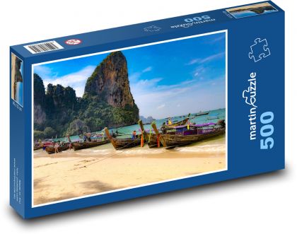 Plaża - piasek, wybrzeże - Puzzle 500 elementów, rozmiar 46x30 cm
