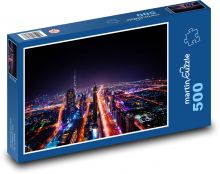 Dubaj - wieżowiec, miasto nocą Puzzle 500 elementów - 46x30 cm