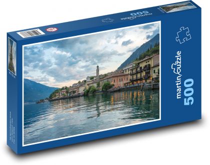 Port - jezioro, miasto - Puzzle 500 elementów, rozmiar 46x30 cm