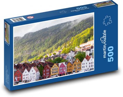 Norway - mountains, houses - Puzzle of 500 pieces, size 46x30 cm 