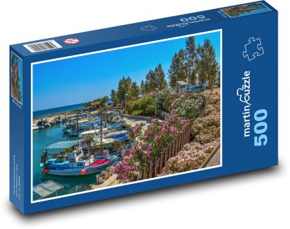 Rybářský přístav - loď, moře - puzzle 500 dílků