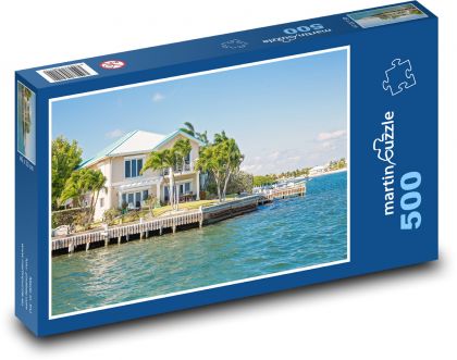 Kajmanské ostrovy - moře, domy - Puzzle 500 dílků, rozměr 46x30 cm