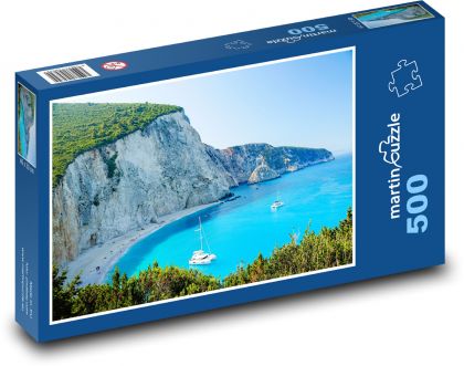 Pláž - útes, lode - Puzzle 500 dielikov, rozmer 46x30 cm 