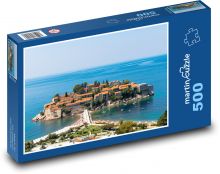 Sveti Stefan - Čierna Hora, ostrov Puzzle 500 dielikov - 46 x 30 cm