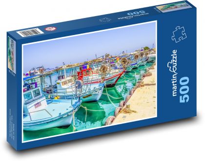Rybárske lode - prístav, more - Puzzle 500 dielikov, rozmer 46x30 cm 