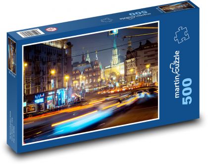 Ulica - mesto, budovy - Puzzle 500 dielikov, rozmer 46x30 cm 