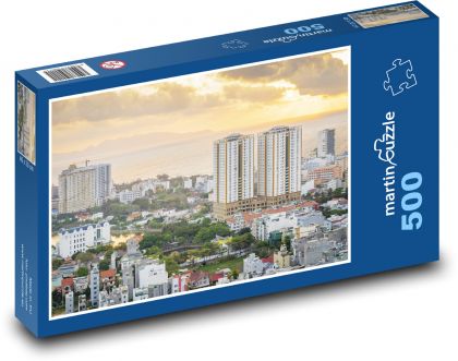 Vietnam - město, řeka - Puzzle 500 dílků, rozměr 46x30 cm