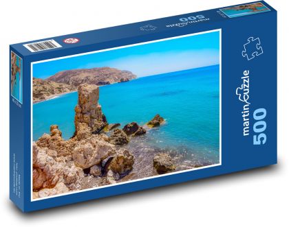 Kypr - Petra tou Romiou, ostrov - Puzzle 500 dílků, rozměr 46x30 cm