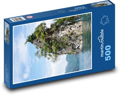 Ostrov - voda, skála - Puzzle 500 dílků, rozměr 46x30 cm