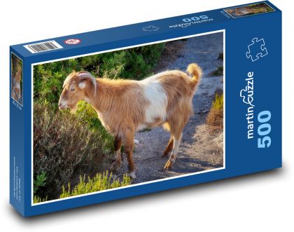 Koza - zvíře, rohy - Puzzle 500 dílků, rozměr 46x30 cm
