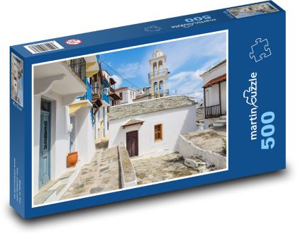 Řecko Skopelos - ostrov, domy - puzzle 500 dílků