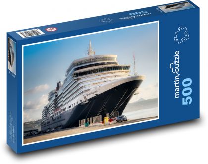 Łódź - królowa Elżbieta, port - Puzzle 500 elementów, rozmiar 46x30 cm