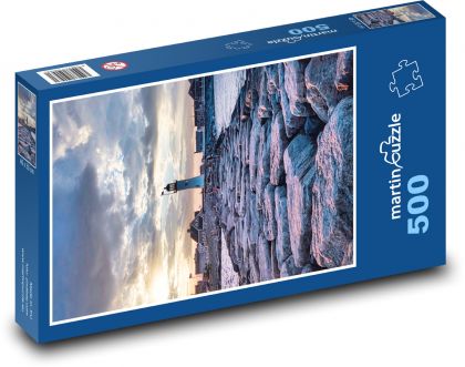 Sea - sunset, lighthouse - Puzzle of 500 pieces, size 46x30 cm 