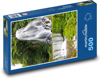 Vodopády - Azory, Portugalsko - Puzzle 500 dílků, rozměr 46x30 cm
