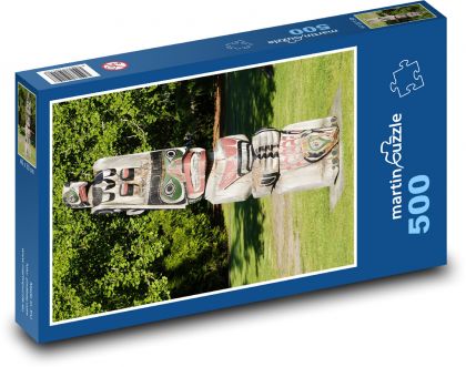 Nový Zéland - totem, socha - Puzzle 500 dílků, rozměr 46x30 cm