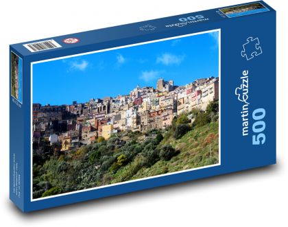 Sycylia - wyspa, domy - Puzzle 500 elementów, rozmiar 46x30 cm