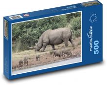Nosorožec - zvíře, Safari Puzzle 500 dílků - 46 x 30 cm
