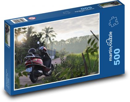 Scooter- city, sunset - Puzzle of 500 pieces, size 46x30 cm 