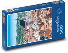 Město - věž, střechy budov Puzzle 500 dílků - 46 x 30 cm
