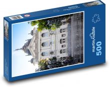 Budova - kašna, město  Puzzle 500 dílků - 46 x 30 cm
