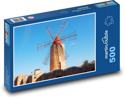 Windmill - wind, construction - Puzzle of 500 pieces, size 46x30 cm 