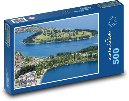 Jezero Queenstown - Nový Zéland, příroda - Puzzle 500 dílků, rozměr 46x30 cm