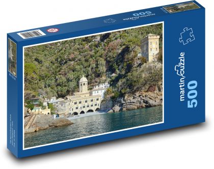 Kláštor - pobrežie, pláž - Puzzle 500 dielikov, rozmer 46x30 cm 