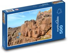 Skalnaté pobřeží - skály, moře Puzzle 500 dílků - 46 x 30 cm