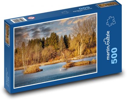 Jezero - voda, ostrovy - Puzzle 500 dílků, rozměr 46x30 cm