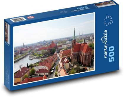 Katedra - kościół, miasto - Puzzle 500 elementów, rozmiar 46x30 cm