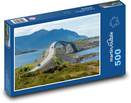 Silnice - most, moře  - Puzzle 500 dílků, rozměr 46x30 cm