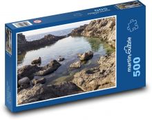 Jezioro - skały, wybrzeże Puzzle 500 elementów - 46x30 cm