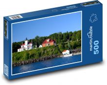 Jazero - útes, maják Puzzle 500 dielikov - 46 x 30 cm 