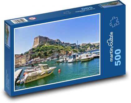 Korsika - přístav, lodě - puzzle 500 dílků