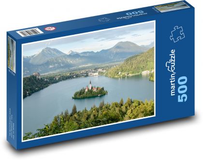 Lake - island, landmark - Puzzle of 500 pieces, size 46x30 cm 