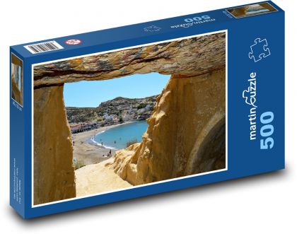 Kréta - Matala, Řecký ostrov - puzzle 500 dílků